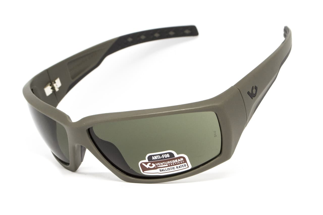 Захисні окуляри Venture Gear Tactical OverWatch Green (forest gray) Anti-Fog, чорно-зелені  в зеленій оправі