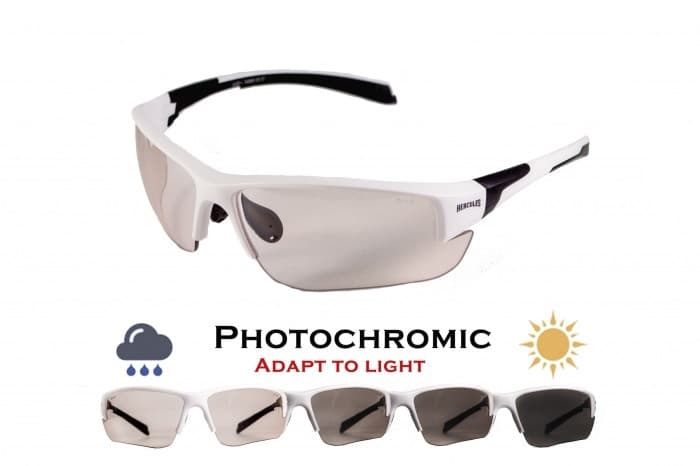 Окуляри фотохромні (захисні) Global Vision Hercules-7 White Photochromic Anti-Fog (clear), фотохромні прозорі в білій оправі