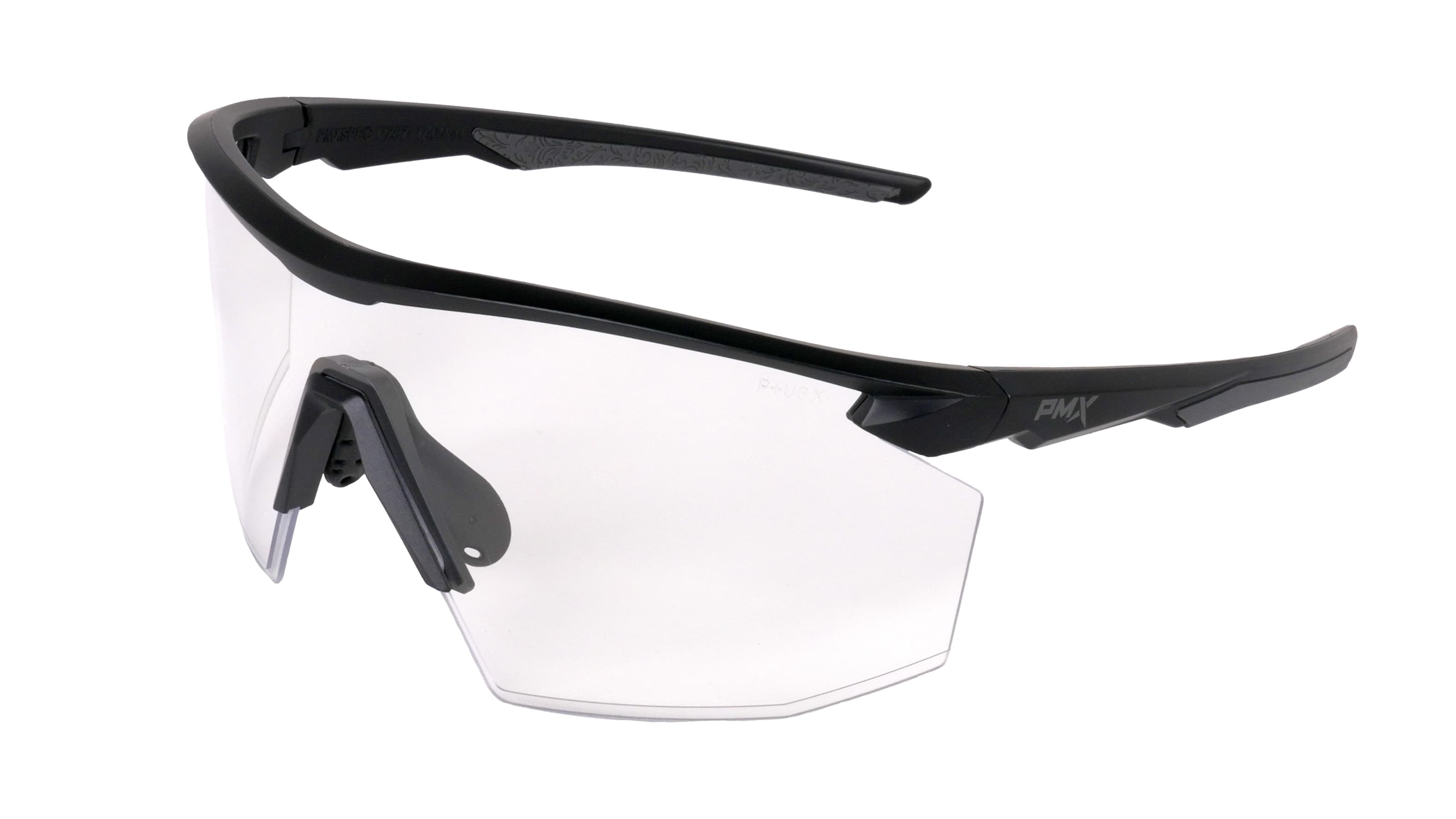 Окуляри захисні Pyramex PMXSPEC (clear) Super Anti-Fog H2MAX, прозорі в чорно-сірій оправі