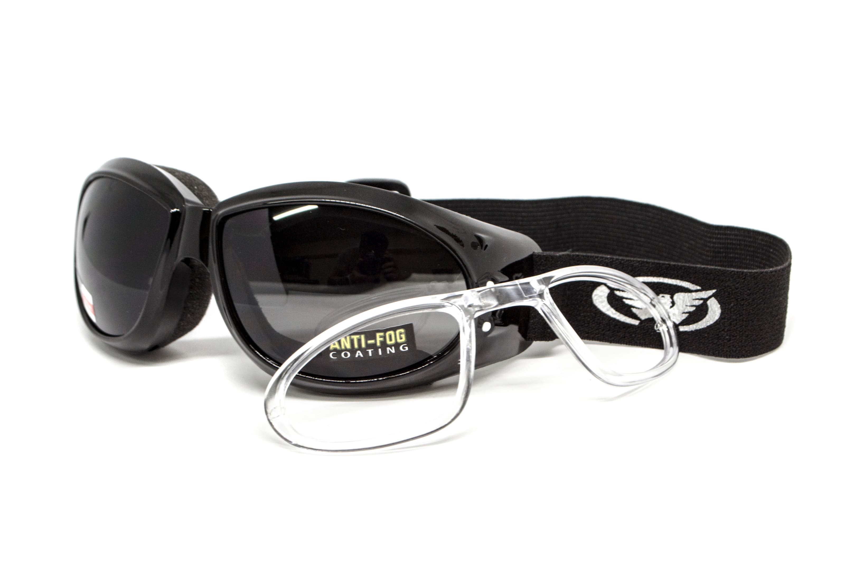 Окуляри захисні з ущільнювачем Global Vision Eliminator RX (gray) Anti-Fog, сірі з діоптричною вставкою