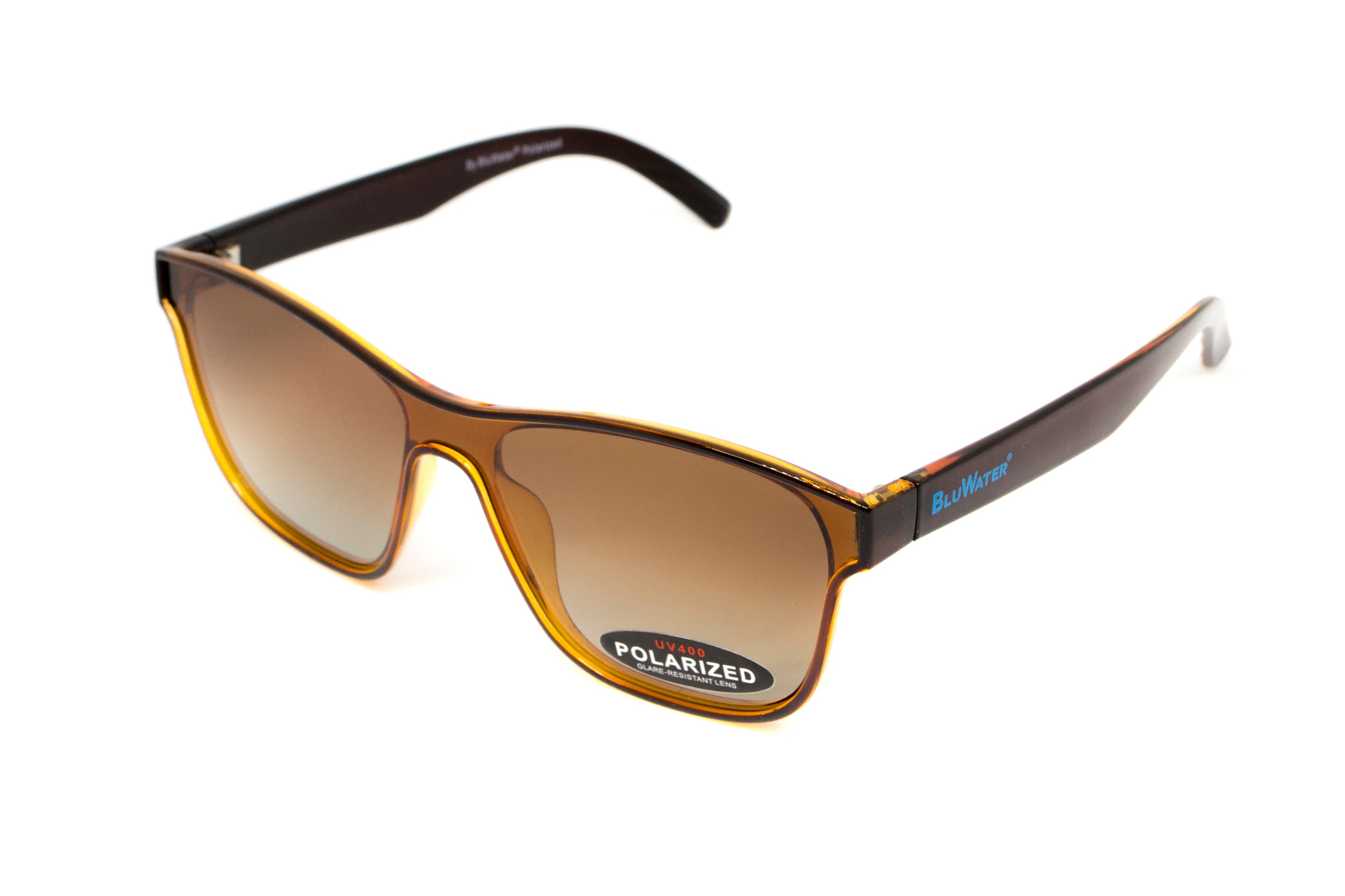 Окуляри поляризаційні BluWater Saltee Polarized (gradient brown), коричневі з градієнтом лінзи в коричневій напівпрозорій оправі