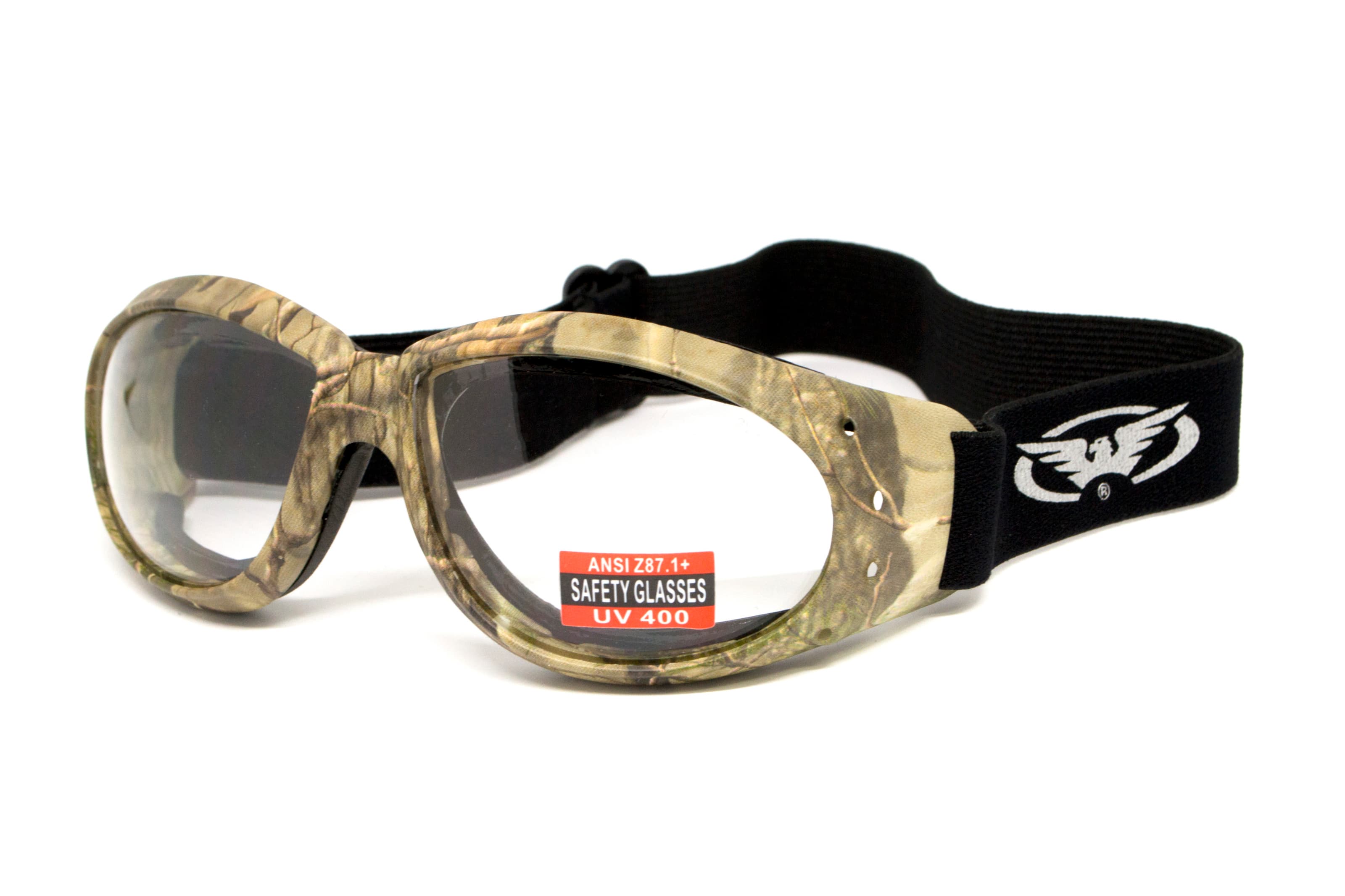 Safety glasses with gasket Global Vision Eliminator Camo Forest (clear), прозорі в камуфльованій оправі