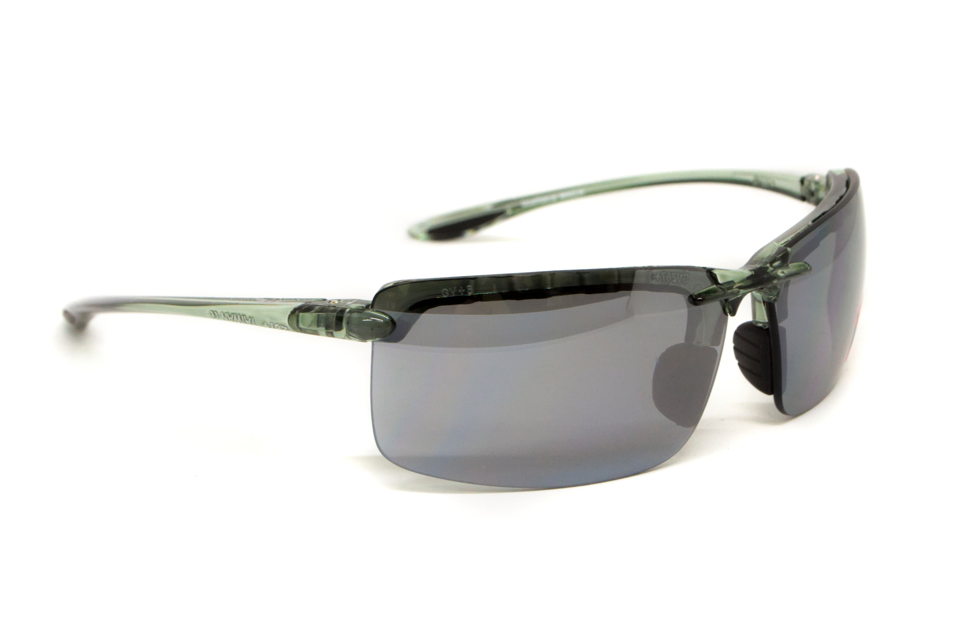 Окуляри захисні Global Vision Wheelin Crystal Gray (flash mirror), дзеркальні сірі лінзи в сірій напівпрозорій оправі